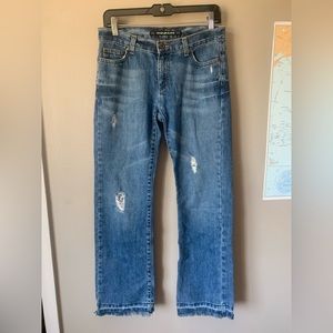 DKNY Ludlow Mid Rise Distressed Denim